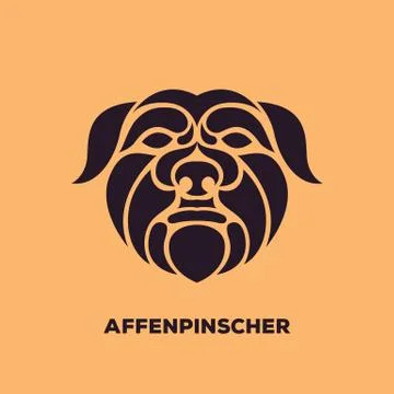 Affenpinscher dog logo vector Stock Illustration