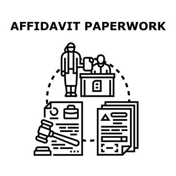 Affidavit paperwork process with legal documentation 스톡 일러스트