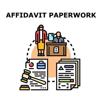 Affidavit paperwork process with legal documentation Stock Illustration
