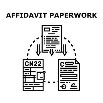 Affidavit paperwork processing legal document concept Stock Illustration