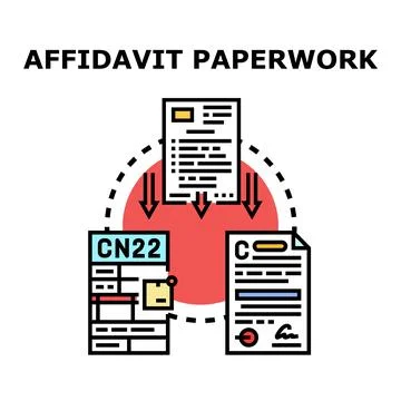 Affidavit paperwork processing legal document concept Stock Illustration
