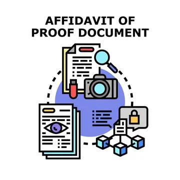 Affidavit of proof document concept illustration Stock Illustration