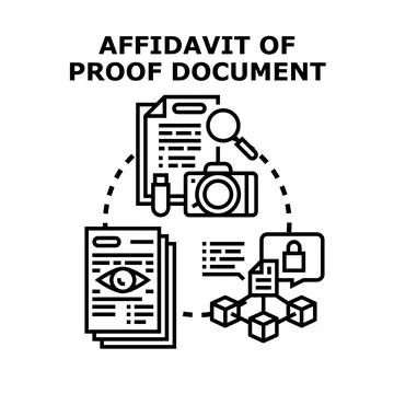 Affidavit of proof document concept illustration イラスト素材