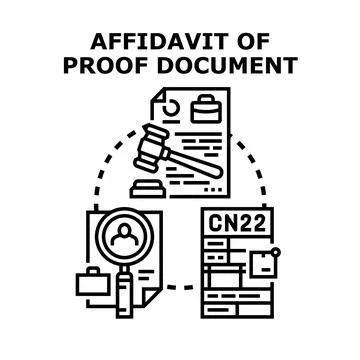 Affidavit of proof document legal procedure concept 스톡 일러스트