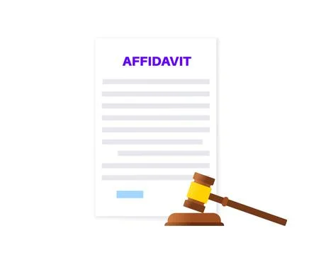 Affidavit statement document 스톡 일러스트