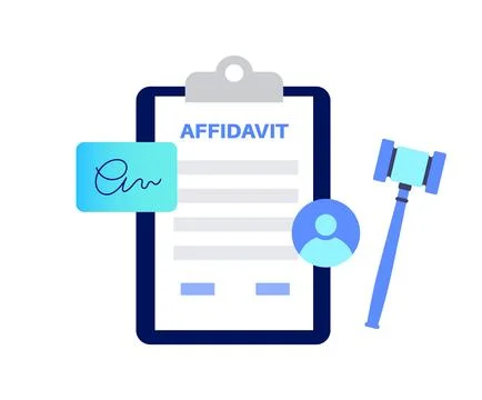 Affidavit statement document 스톡 일러스트
