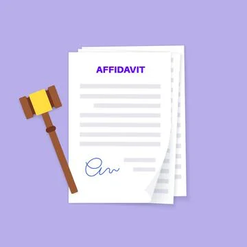 Affidavit statement document 스톡 일러스트