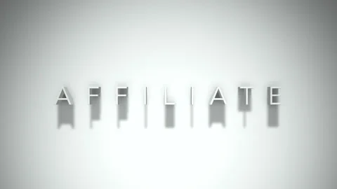 Affiliate 3D title animation with shadows on a white background Stock Footage 297455776