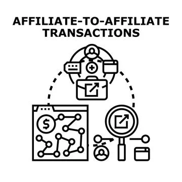 Affiliate to affiliate transactions concept vector art Stock Illustration