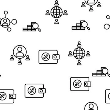 Affiliate Elements Vector Seamless Pattern 스톡 일러스트