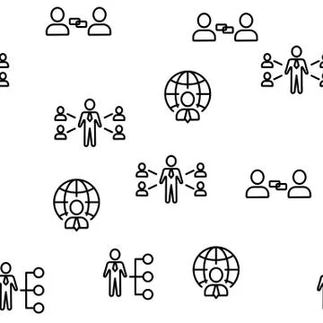 Affiliate Elements Vector Seamless Pattern Illustration Stock Illustration