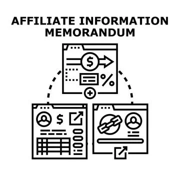 Affiliate information memorandum concept presenting online partnership Stock Illustration