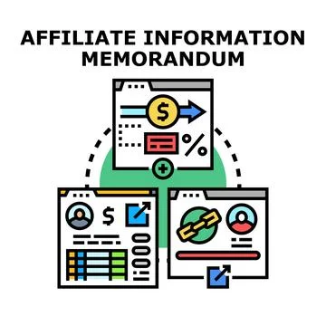 Affiliate information memorandum concept presenting online partnership Stock Illustration