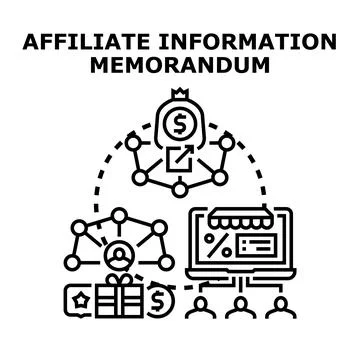 Affiliate information memorandum explaining partnership income program Ilustração Stock