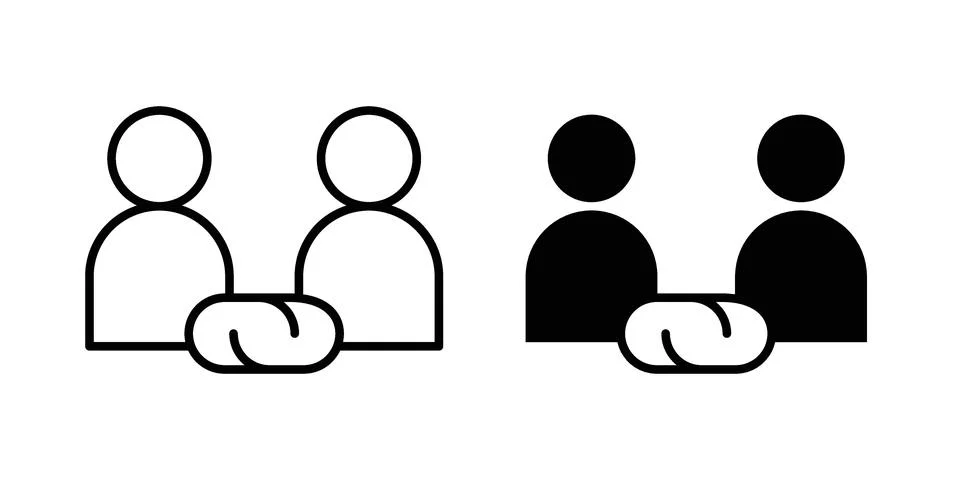 Affiliate link icon linear versions pack on white background Stock Illustration