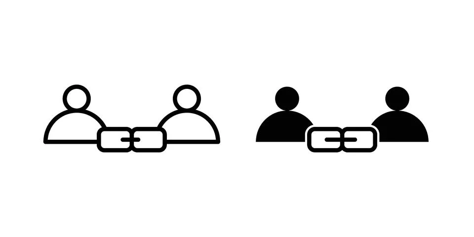 Affiliate link icon set modern line and solid style collection. Stock Illustration