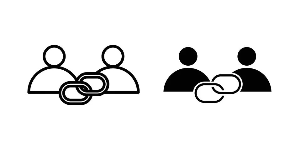 Affiliate link icon set modern line and solid style collection. Stockillustratie