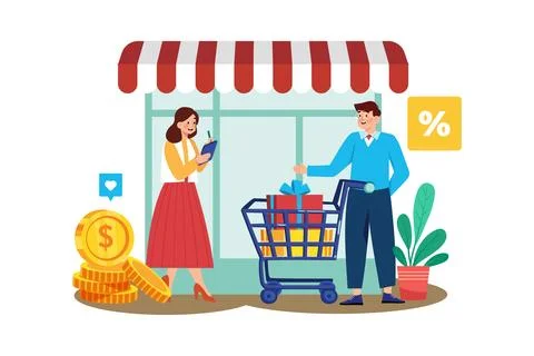 Affiliate marketer creating SEO-friendly content to promote products. Illustrazione stock