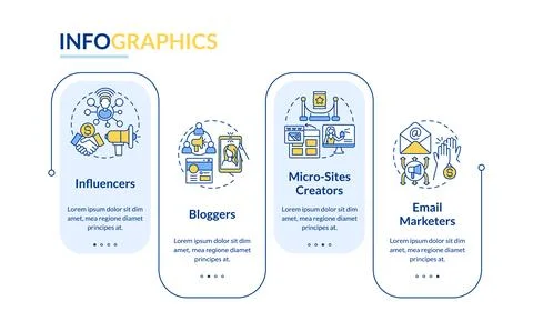 Affiliate marketers types onboarding mobile app screen Stock Illustration