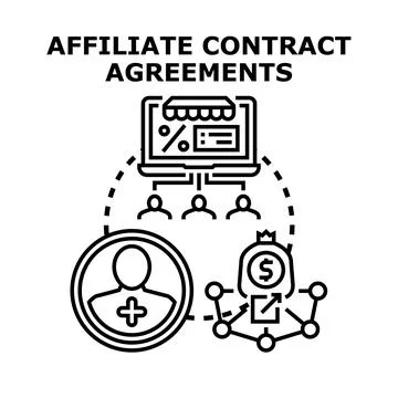 Affiliate marketing contract agreements program concept Illustrazione stock