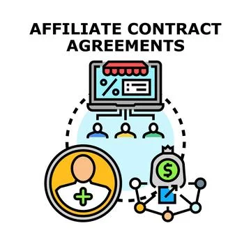 Affiliate marketing contract agreements program concept Illustration