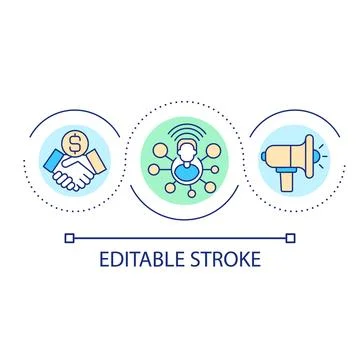 Affiliate marketing network loop concept icon Stock Illustration