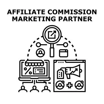 Affiliate marketing partner program commission network concept Stock Illustration