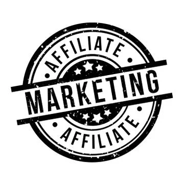 Affiliate marketing round black grunge stamp badge Stock Illustration