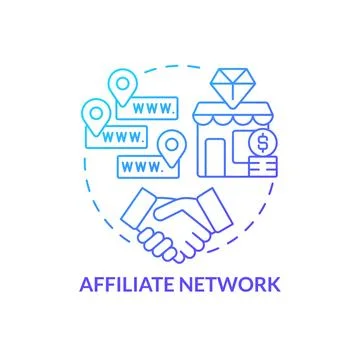 Affiliate network blue gradient concept icon Stock Illustration