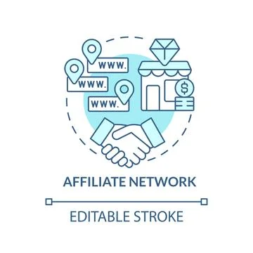 Affiliate network turquoise concept icon Stock Illustration
