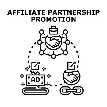 Affiliate partnership promotion program vector concept Stock Illustration