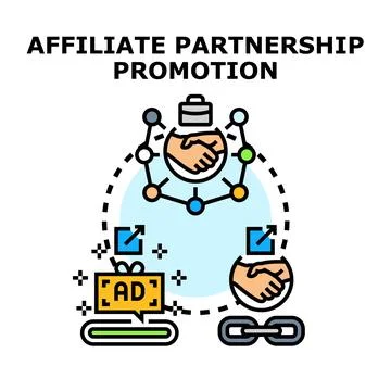 Affiliate partnership promotion program vector concept Stock Illustration