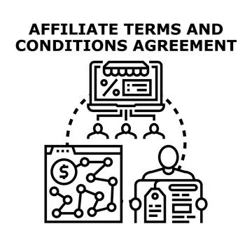 Affiliate program agreement outlining terms and conditions Ilustración de archivo