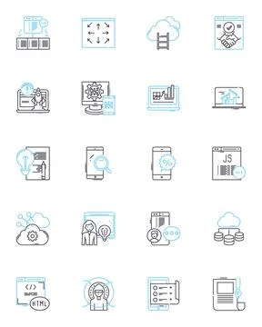 Affiliate program linear icons set. Commission, Referral, Partnership, Bonus イラスト素材