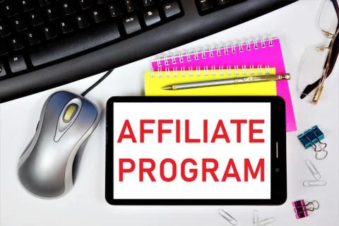 Affiliate program is a method of business promotion. Stock Photos