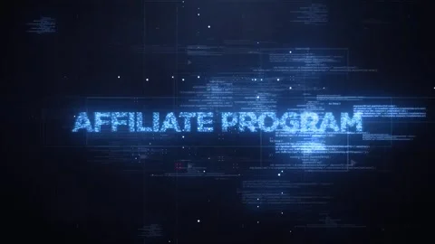 Affiliate Program Word on Dynamic Technology Background Stock Footage 293569633