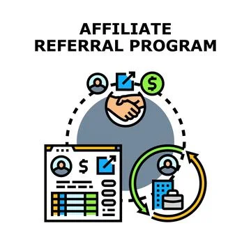 Affiliate referral program concept vector illustration Illustration