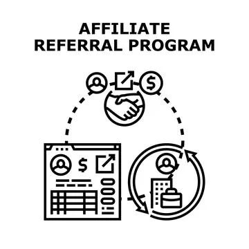 Affiliate referral program concept vector illustration Stock Illustration