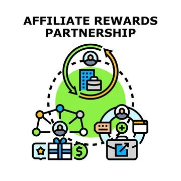 Affiliate rewards partnership concept vector illustration Stock Illustration