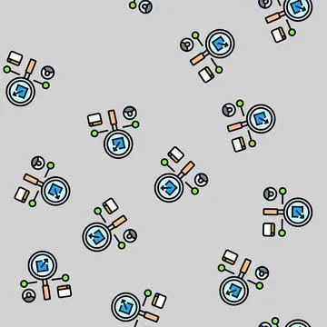 Affiliate tracking vector seamless pattern Illustrazione stock