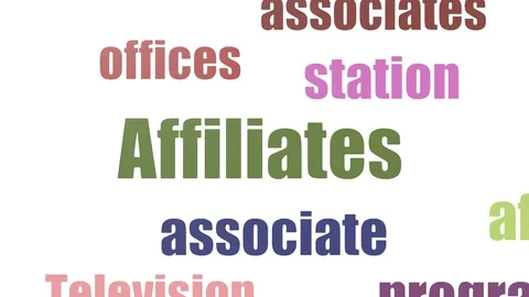 Affiliates Word Cloud Animated Isolated Stock Footage 103096683
