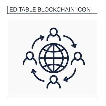 Affiliation network line icon Illustrazione stock