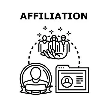 Affiliation program forming group connection and membership Stock Illustration