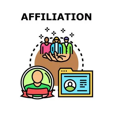 Affiliation program forming group connection and membership Stock Illustration