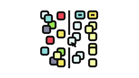 Affinity diagram ux ui design color icon animation Stock Footage 326102573