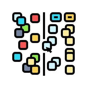 Affinity diagram ux ui design color icon vector illustration Illustrazione stock