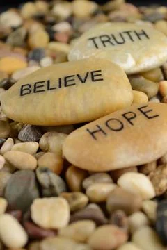 Affirmation Stone Words Stock Photos