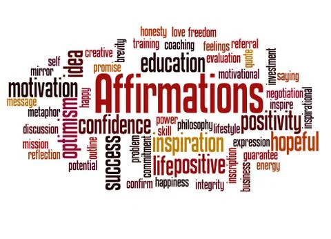 Affirmations word cloud concept Foto stock