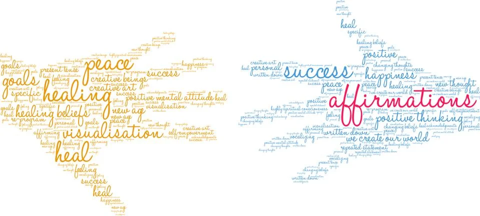 Affirmations Word Cloud Stock Illustration