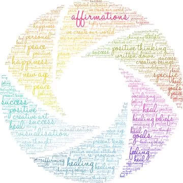 Affirmations Word Cloud 스톡 일러스트